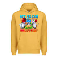 Mustard 1st Grade Level Unlocked Premium Hoodie - CowhideDigitalArt