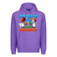Purple 1st Grade Level Unlocked Premium Hoodie - CowhideDigitalArt