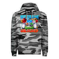 Slate Camo 1st Grade Level Unlocked Premium Hoodie - CowhideDigitalArt