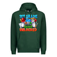 Sports Green 1st Grade Level Unlocked Premium Hoodie - CowhideDigitalArt