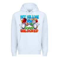 White 1st Grade Level Unlocked Premium Hoodie - CowhideDigitalArt