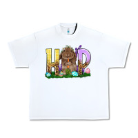White Hop Rabbit Easter Day Urban Heavy Tee - HowdyJamesFarm