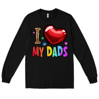 Black i love my dads Long Sleeve Tee - OliviaCreatesArt