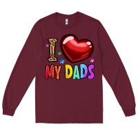 Burgundy i love my dads Long Sleeve Tee - OliviaCreatesArt