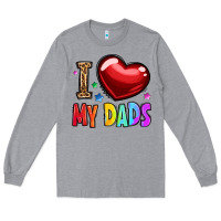 Heather Grey i love my dads Long Sleeve Tee - OliviaCreatesArt