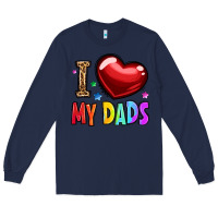 Navy i love my dads Long Sleeve Tee - OliviaCreatesArt