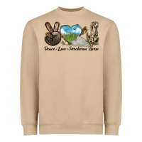Mushroom Peace Love Percheron Horse Heavyweight Sweatshirt - LillyAllenDesigns