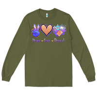 Army Green Peace Love Dental Long Sleeve Tee - Jasminsmagicworld