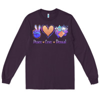 Plum Peace Love Dental Long Sleeve Tee - Jasminsmagicworld