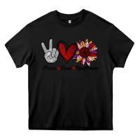 Black Peace Love Sunshine Sunflower Heavy Core Tee - Bettercallsaul