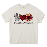 Cream Peace Love Sunshine Sunflower Heavy Core Tee - Bettercallsaul