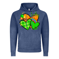Vintage Denim St. Patrick's Day hearts St. Patricks day Vintage Hoodie - HowdyJamesFarm