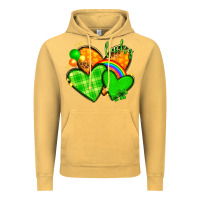 Vintage Mustard St. Patrick's Day hearts St. Patricks day Vintage Hoodie - HowdyJamesFarm