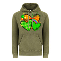 Vintage Olive St. Patrick's Day hearts St. Patricks day Vintage Hoodie - HowdyJamesFarm