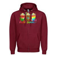 Burgundy hello summer Zipper Hoodie - Artiststas