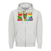 Dove Grey hello summer Zipper Hoodie - Artiststas