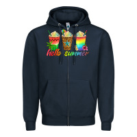 Navy hello summer Zipper Hoodie - Artiststas