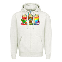 Oatmeal Heather hello summer Zipper Hoodie - Artiststas