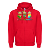 Red hello summer Zipper Hoodie - Artiststas