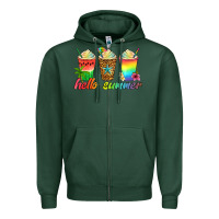 Sports Green hello summer Zipper Hoodie - Artiststas