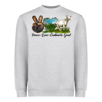 Heather Grey Peace Love Cashmere Goat Heavyweight Sweatshirt - LillyAllenDesigns