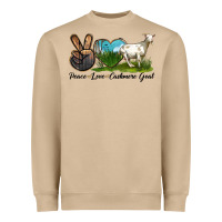 Mushroom Peace Love Cashmere Goat Heavyweight Sweatshirt - LillyAllenDesigns