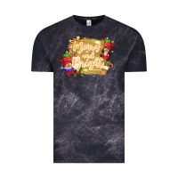 Cloud Black merry and bright gnome Vintage Tee - CowGirlArtShop