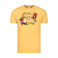 Vintage Mustard merry and bright gnome Vintage Tee - CowGirlArtShop
