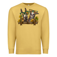 Antique Gold 2 donkeys with sunflowers Premium Sweatshirt - BarkalooDesign