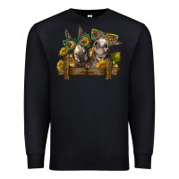 Black 2 donkeys with sunflowers Premium Sweatshirt - BarkalooDesign