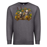 Charcoal Heather 2 donkeys with sunflowers Premium Sweatshirt - BarkalooDesign