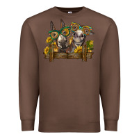 Chestnut 2 donkeys with sunflowers Premium Sweatshirt - BarkalooDesign