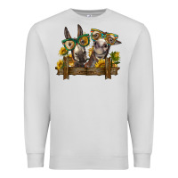 Dove Grey 2 donkeys with sunflowers Premium Sweatshirt - BarkalooDesign