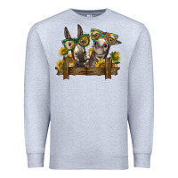 Heather Grey 2 donkeys with sunflowers Premium Sweatshirt - BarkalooDesign