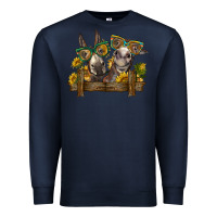 Navy 2 donkeys with sunflowers Premium Sweatshirt - BarkalooDesign