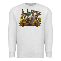Oatmeal Heather 2 donkeys with sunflowers Premium Sweatshirt - BarkalooDesign