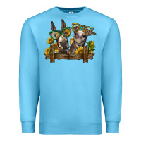 Ocean Blue 2 donkeys with sunflowers Premium Sweatshirt - BarkalooDesign