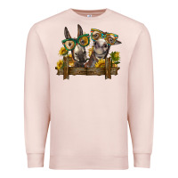 Pale Pink 2 donkeys with sunflowers Premium Sweatshirt - BarkalooDesign