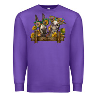 Purple 2 donkeys with sunflowers Premium Sweatshirt - BarkalooDesign