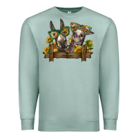 Seafoam 2 donkeys with sunflowers Premium Sweatshirt - BarkalooDesign