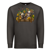 Smoke 2 donkeys with sunflowers Premium Sweatshirt - BarkalooDesign