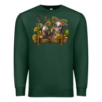 Sports Green 2 donkeys with sunflowers Premium Sweatshirt - BarkalooDesign