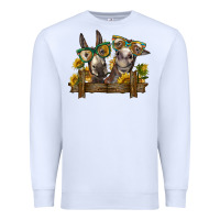 White 2 donkeys with sunflowers Premium Sweatshirt - BarkalooDesign