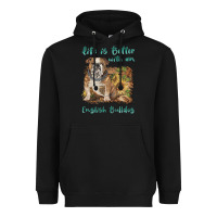 Black life is better with a english bulldog Heavyweight Hoodie - BarkalooDesign