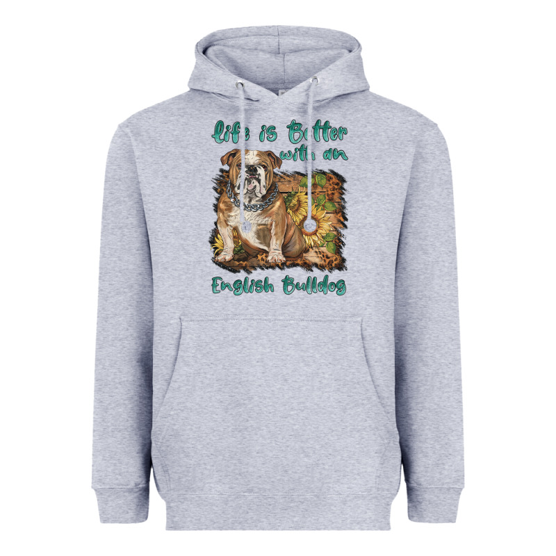 Life Is Better With A English Bulldog Heavyweight Hoodie by BarkalooDesign | Teevron