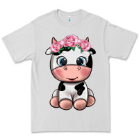 Dove Grey cute cow Premium Tee - texasbilliewilder