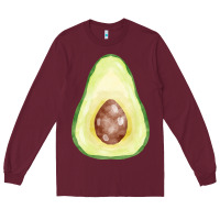 Burgundy half avocado fa element Long Sleeve Tee - FaDigitalArtStudio