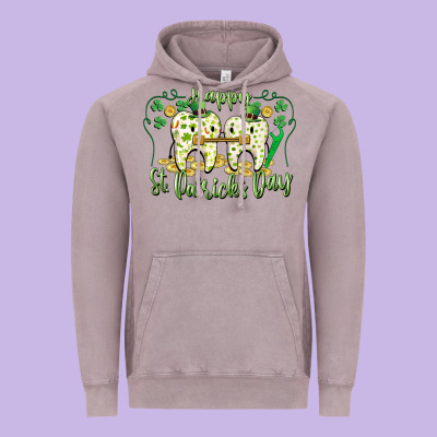 Happy St. Patrick's Day Tooth Dentist Vintage Hoodie Designed By Cowgirlartshop