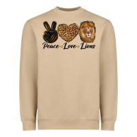Mushroom Peace Love Lion Head Heavyweight Sweatshirt - LillyAllenDesigns