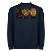 Navy Peace Love Lion Head Heavyweight Sweatshirt - LillyAllenDesigns